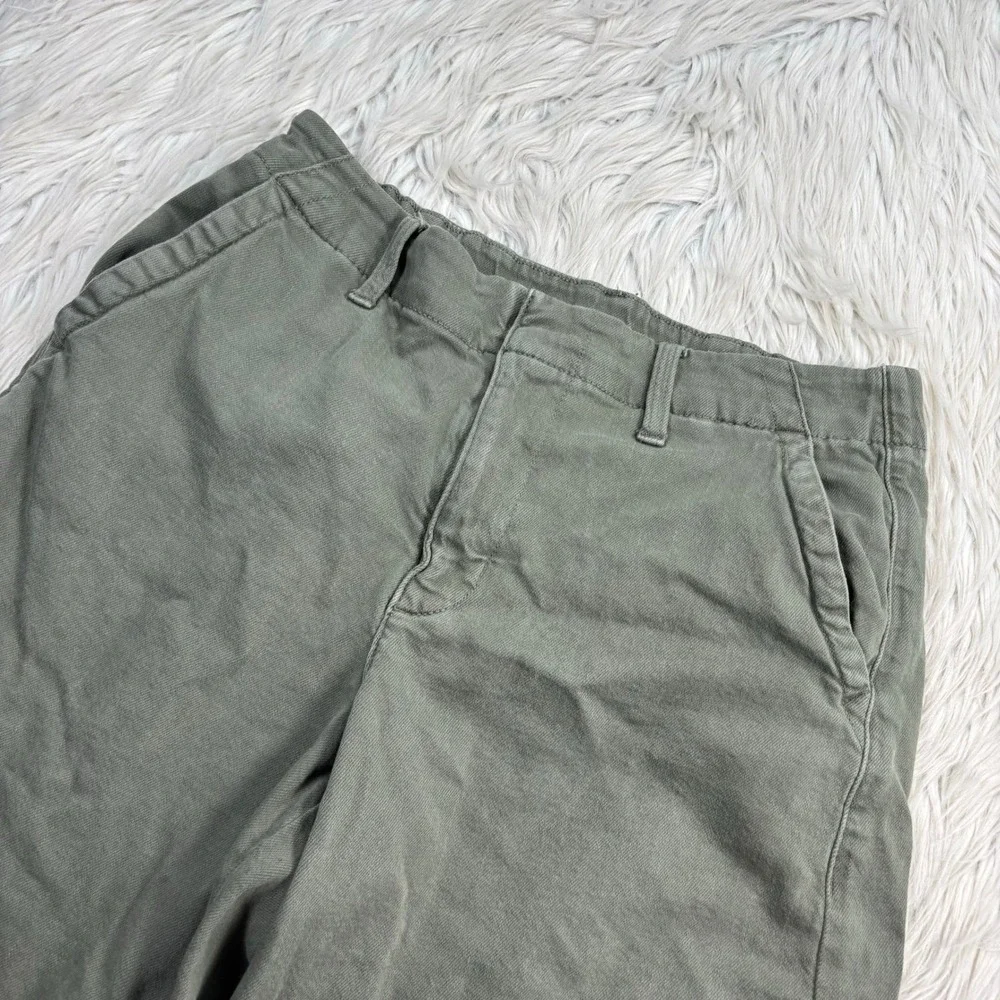American Eagle Women's 4 Green High Rise Trouser Shorts Bermuda Jorts Preppy